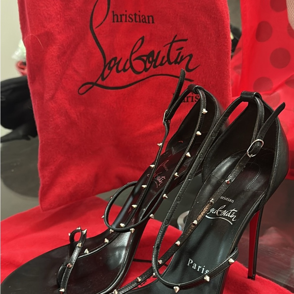 Christian Louboutin Black Strappy Heels
